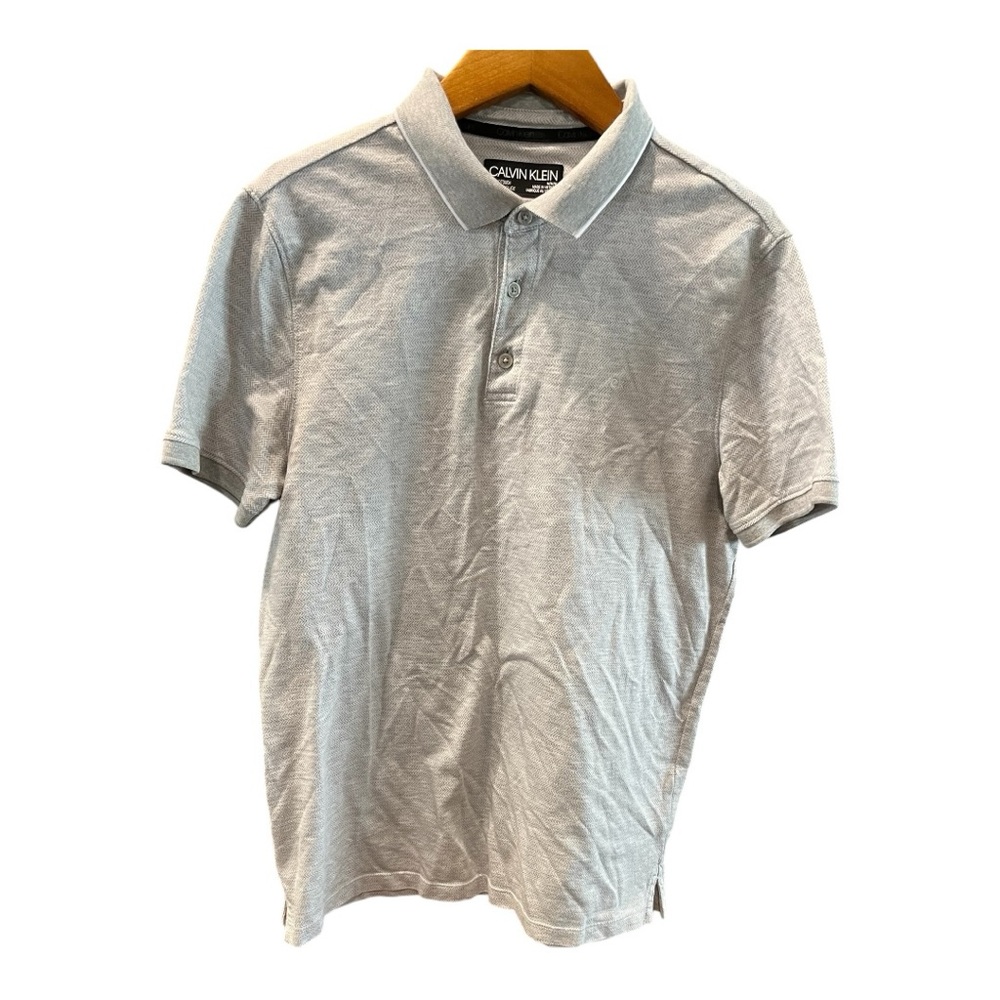 Calvin Klein Liquid Touch Gray Polo Shirt Size Medium